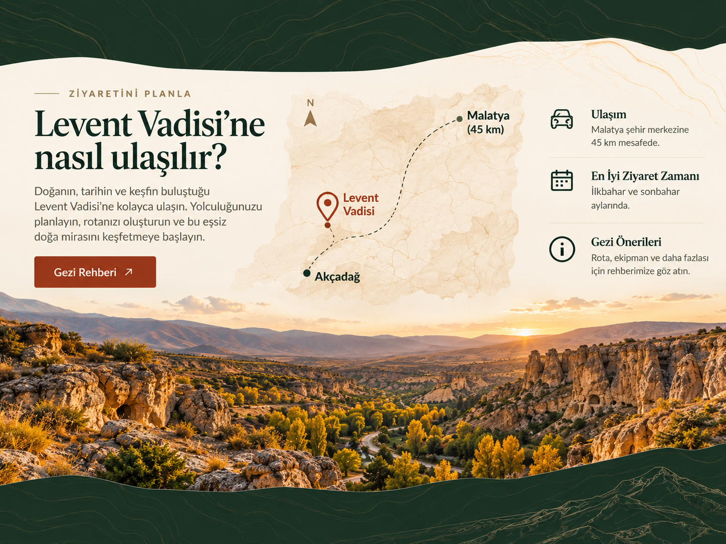 Referans tasarımından gün batımı vadi panoraması